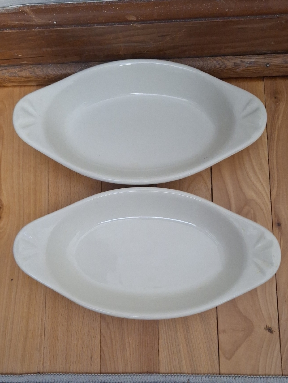 Cream Oval Ceramic Baking Dishes - Set of 2
